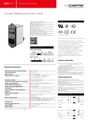 FN286B-4-06 Datasheet PDF Schaffner International Ltd
