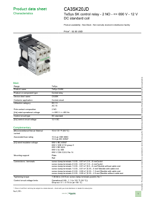 CA3SK20JD Datasheet PDF Schneider Electric