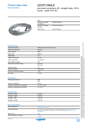 XZCPV1564L5 Datasheet PDF Schneider Electric