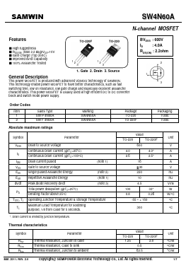SWP4N60A Datasheet PDF Xian Semipower Electronic Technology Co., Ltd.