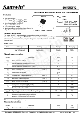 SWD50N06V2 Datasheet PDF Xian Semipower Electronic Technology Co., Ltd.
