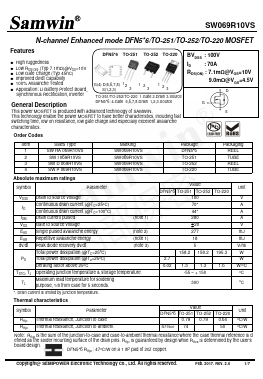 SW069R10VS Datasheet PDF Xian Semipower Electronic Technology Co., Ltd.