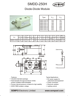 SMDD-250H-18 Datasheet PDF SEMPO ELECTRONIC Limited