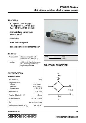 PS9015VQ Datasheet PDF Sensortechnics GmbH