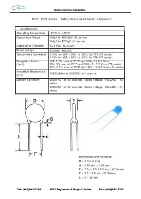 SCY2 Datasheet PDF Sharma Electro Components,Inc