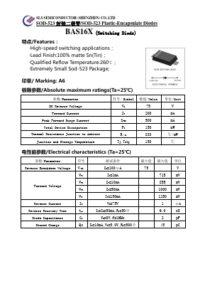 BAS16X Datasheet PDF SHENZHEN SLS TECHNOLOGY CO.,LTD.