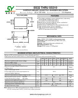 SS310 Datasheet PDF Shunye Enterprise