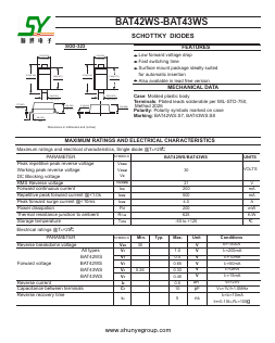BAT42WS Datasheet PDF Shunye Enterprise