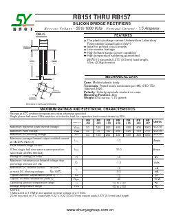 RB152 Datasheet PDF Shunye Enterprise