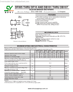 DB101 Datasheet PDF Shunye Enterprise