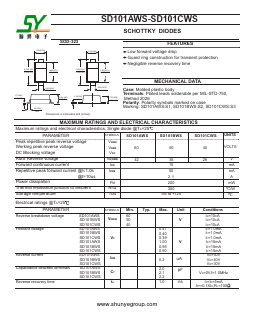 SD101AWS Datasheet PDF Shunye Enterprise