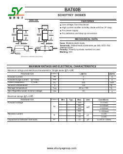 BAT60B Datasheet PDF Shunye Enterprise