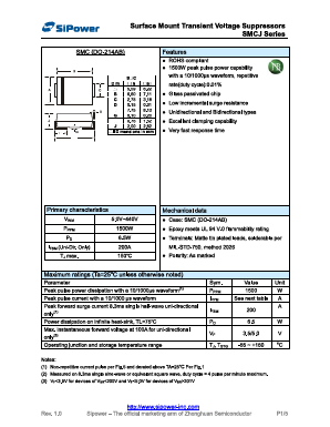 SMCJ54 Datasheet PDF SiPower Inc.