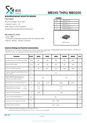MB38S Datasheet PDF SHIKE Electronics