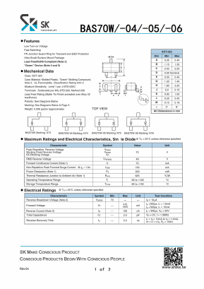 BAS70W Datasheet PDF SHIKE Electronics