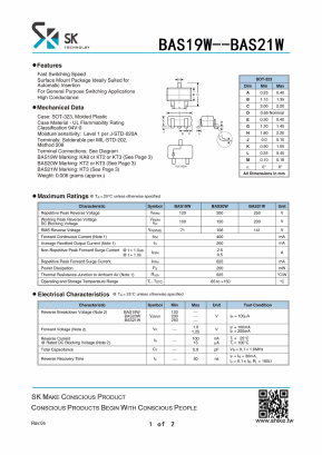 BAS19W Datasheet PDF SHIKE Electronics