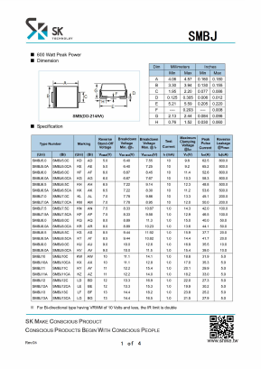 SMBJ7.0A Datasheet PDF SHIKE Electronics