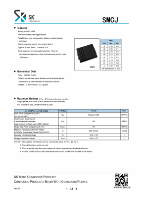 SMCJ200 Datasheet PDF SHIKE Electronics