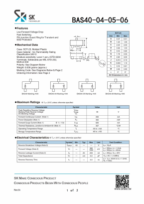 BAS40-05 Datasheet PDF SHIKE Electronics