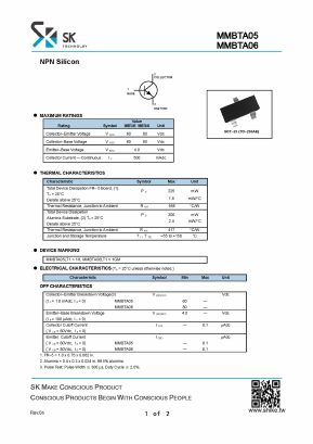 MMBTA05 Datasheet PDF SHIKE Electronics