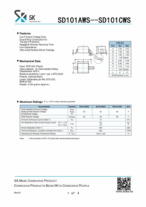 SD101BWS Datasheet PDF SHIKE Electronics