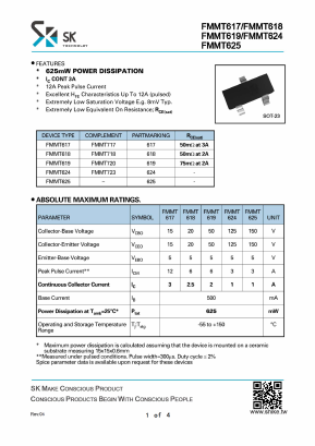 FMMT618 Datasheet PDF SHIKE Electronics