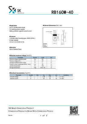 RB160M-40 Datasheet PDF SHIKE Electronics
