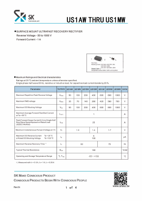 US1MW Datasheet PDF SHIKE Electronics