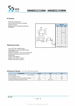 MMBZ5256BW Datasheet PDF SHIKE Electronics
