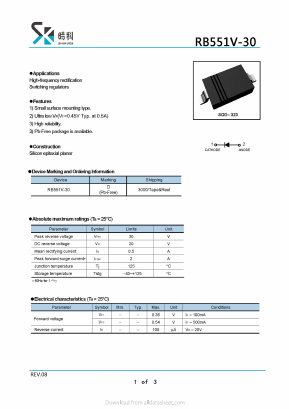 RB551V-30 Datasheet PDF SHIKE Electronics