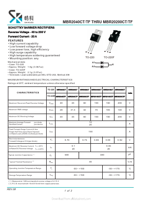 MBR2040CT Datasheet PDF SHIKE Electronics