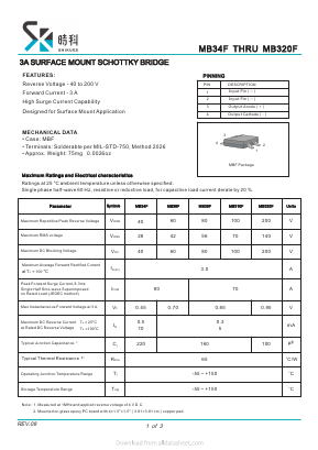 MB320F Datasheet PDF SHIKE Electronics