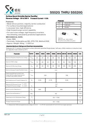 SS52G Datasheet PDF SHIKE Electronics
