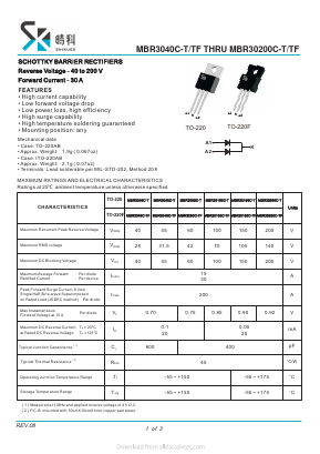 MBR3060C-TF Datasheet PDF SHIKE Electronics
