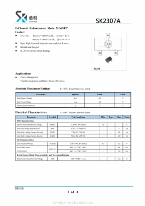 SK2307A Datasheet PDF SHIKE Electronics
