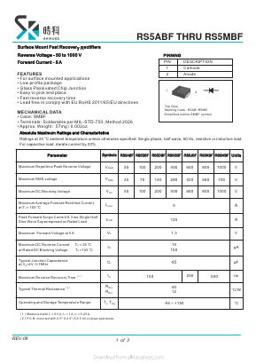 RS5MBF Datasheet PDF SHIKE Electronics