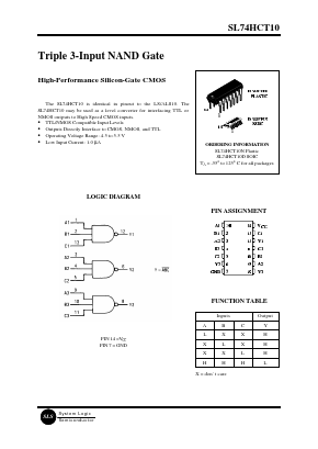 SL74HCT10 Datasheet PDF System Logic Semiconductor