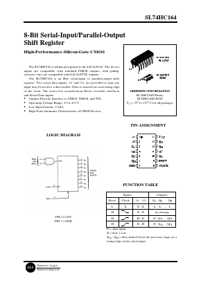 74HC164 Datasheet PDF System Logic Semiconductor