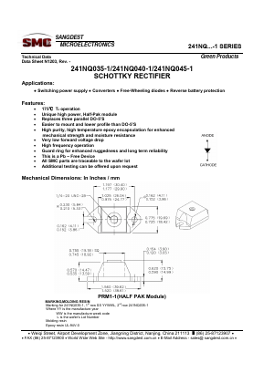 241NQ035-1 Datasheet PDF Sangdest Microelectronic (Nanjing) Co., Ltd
