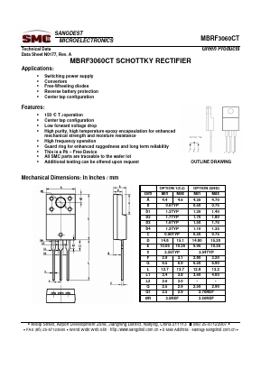 MBRF3060CT Datasheet PDF Sangdest Microelectronic (Nanjing) Co., Ltd