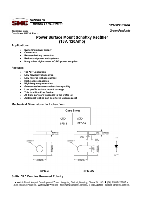 125SPC015 Datasheet PDF Sangdest Microelectronic (Nanjing) Co., Ltd