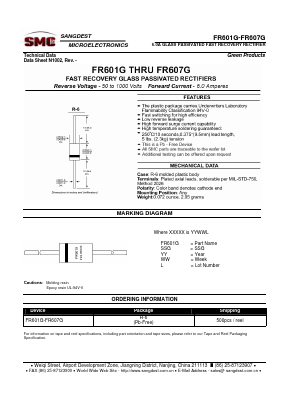 FR601G Datasheet PDF Sangdest Microelectronic (Nanjing) Co., Ltd
