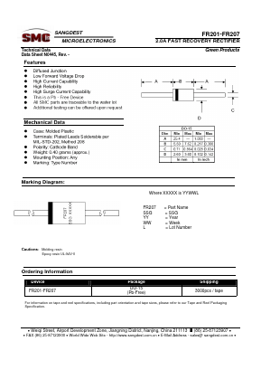 FR202 Datasheet PDF Sangdest Microelectronic (Nanjing) Co., Ltd