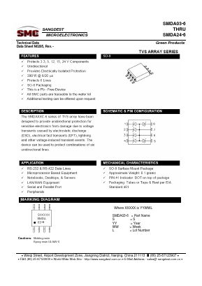 SMDA15-6 Datasheet PDF Sangdest Microelectronic (Nanjing) Co., Ltd