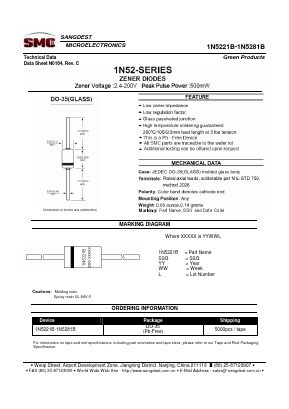 1N5223B Datasheet PDF Sangdest Microelectronic (Nanjing) Co., Ltd