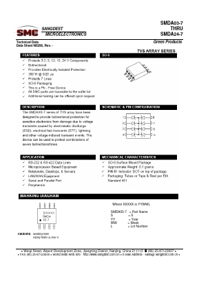 SMDA05-7 Datasheet PDF Sangdest Microelectronic (Nanjing) Co., Ltd