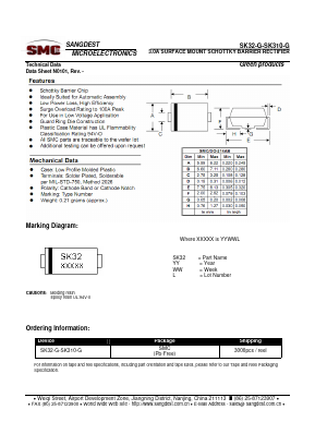 SK32-G Datasheet PDF Sangdest Microelectronic (Nanjing) Co., Ltd