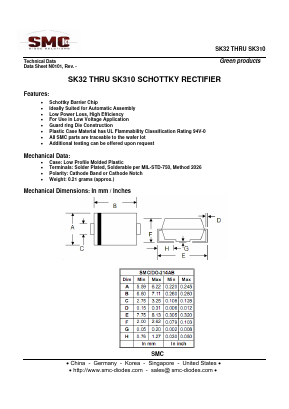 SK310 Datasheet PDF Sangdest Microelectronic (Nanjing) Co., Ltd
