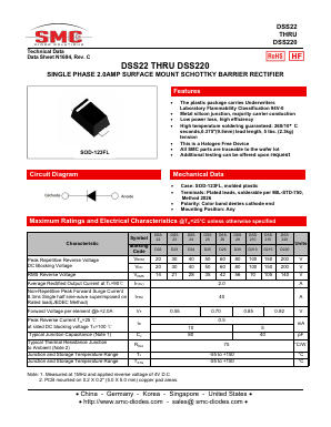 DSS24 Datasheet PDF SMC Diode Solutions Co. LTD