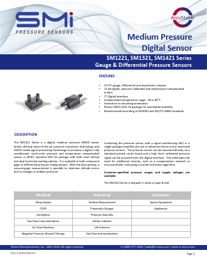 SM1321-BBE-S-015-000 Datasheet PDF Silicon Microstructures, Inc.